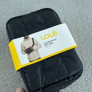 Lolé Black Handwarmer Belt Bag 100% Polyester With Synthetic Fur Lining NWT 1913